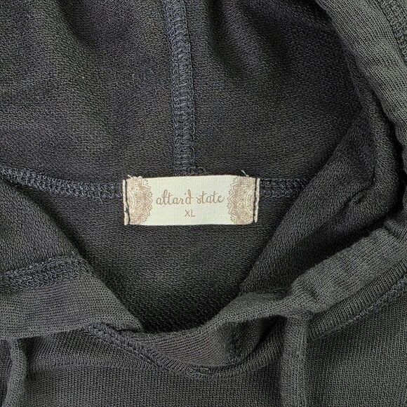 Altar'd State Hoodie Women XL Gray Cropped Here Comes The Sun Retro Pullover USA - Picture 3 of 10